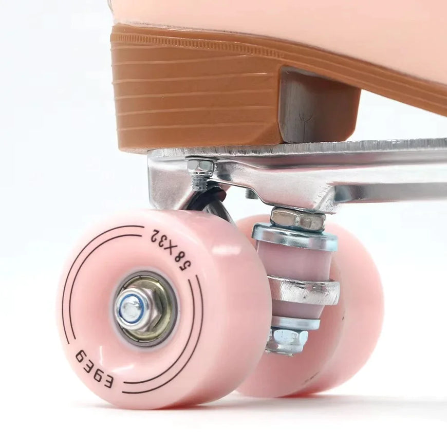 Pink Blue Double Row Roller Skates Shoes Furvenzy