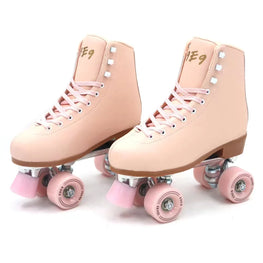 Pink Blue Double Row Roller Skates Shoes Furvenzy Pink Men's 6 (Ladies 7)