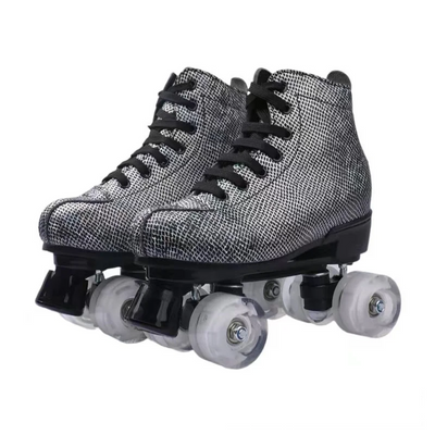 Leather Quad Roller Skates Shoes - Furvenzy