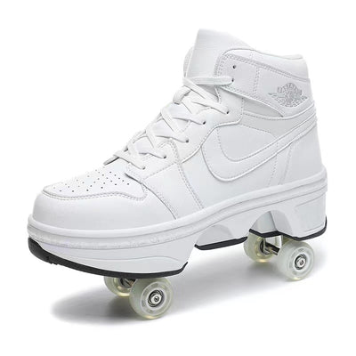 Four-Wheel Retractable Roller Skates Shoes - Furvenzy