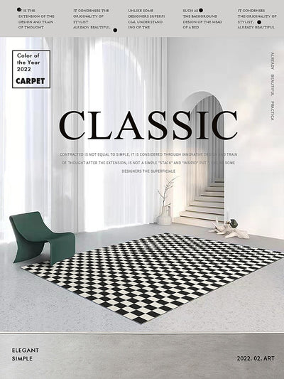 Checkerboard Living Room Carpet Geometric Rug 21