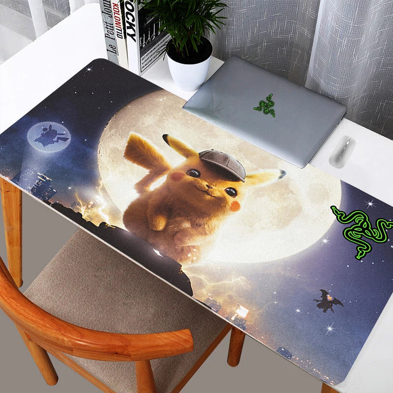 Pikachu Using A Computer Pokemon Pikachu Computer Mousepad - Furvenzy