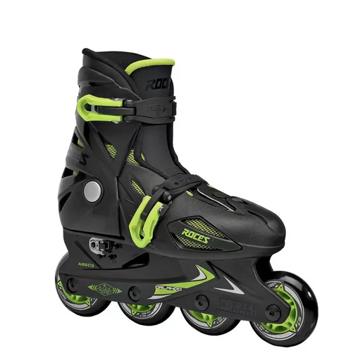 Inline Roller Skates Shoes Four Size Adjustable Furvenzy Green 25-29