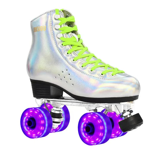 Silver 4 Wheels Roller Skates for Men & Women Furvenzy Purple Men's 4.5 (Ladies 5.5)