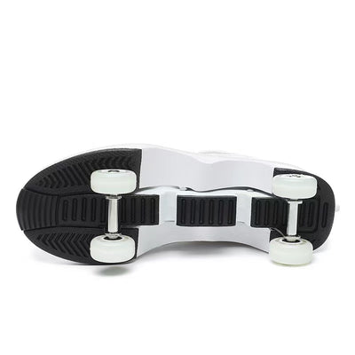 Four-Wheel Retractable Roller Skates Shoes - Furvenzy