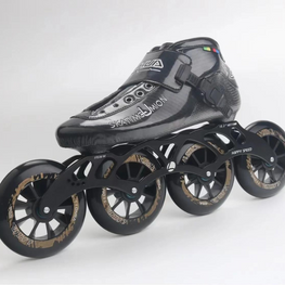 Professional Inline Skating Shoes With Big Wheels Furvenzy Black Men's 2 (Ladies 3)