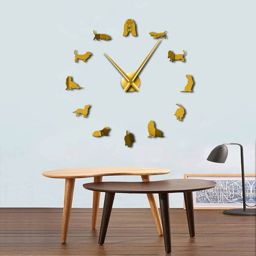 Basset Hound Wall Clock Furvenzy Gold 27 Inch