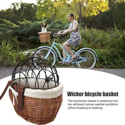 Pet Bike Front Basket Carrier Handwoven