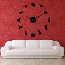 Cats Silhouette Wall Clock