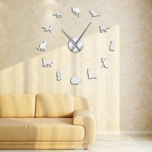 Cats Silhouette Wall Clock Furvenzy