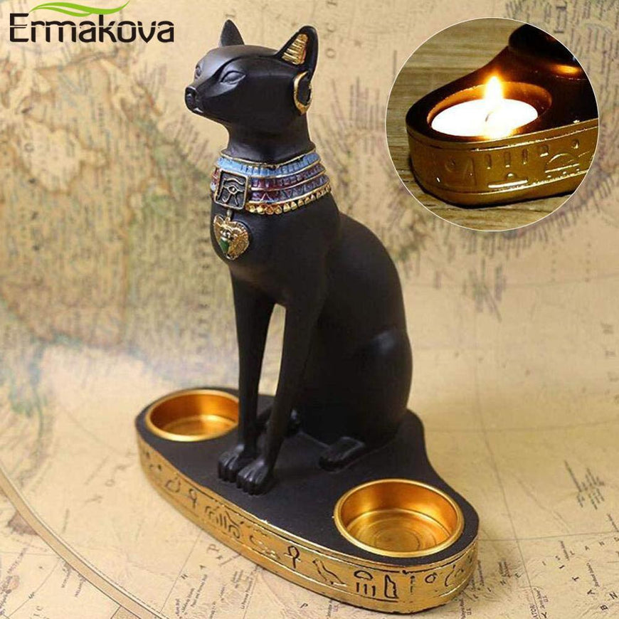 Classical Egyptian Cat Candlestick Furvenzy
