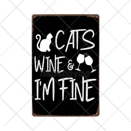 Decorative Cat Wall Plaques Furvenzy Cats Wine