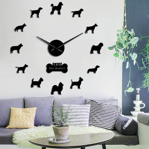 Doberman Pomeranian Wall Clock Furvenzy