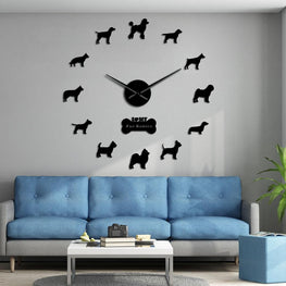 Doberman Pomeranian Wall Clock Furvenzy