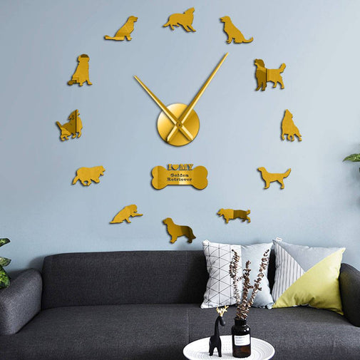 Golden Retriever Wall Clock Furvenzy