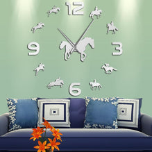 Horse Riding Silhouette Wall Clock