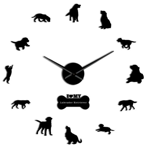 Labrador Retriever Wall Clock Furvenzy Black 27 Inch