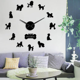 Poodle Wall Clock Furvenzy