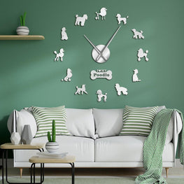 Poodle Wall Clock Furvenzy