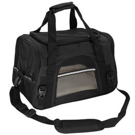 Portable Dog Carrier Bags Airline Approved Furvenzy Black M(44.5x25x28cm)