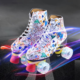 Outdoor Roller Skates for Women & Men - Graffiti Printed Furvenzy