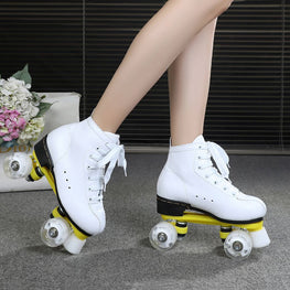 Outdoor Roller Skates for Women & Men - Black & White Furvenzy