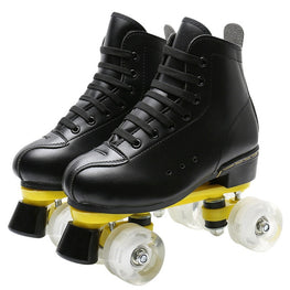 Outdoor Roller Skates for Women & Men - Black & White Furvenzy Black Men's 5 (Ladies 6)