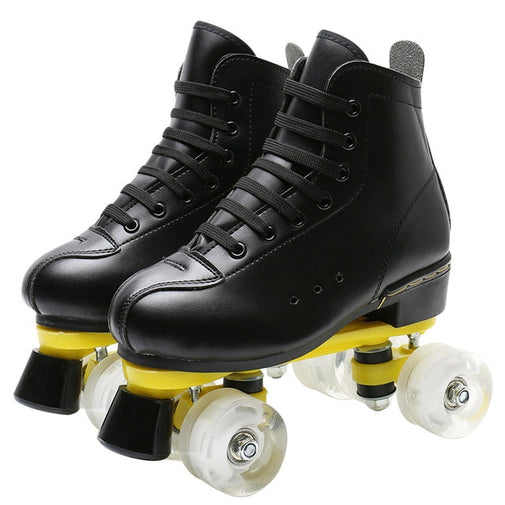 Outdoor Roller Skates for Women & Men - Black & White Furvenzy Black Men's 5 (Ladies 6)