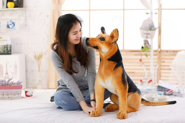 Realistic Medium Size German Shepherd Plush Stuffed Dog Size 42cm/16.5