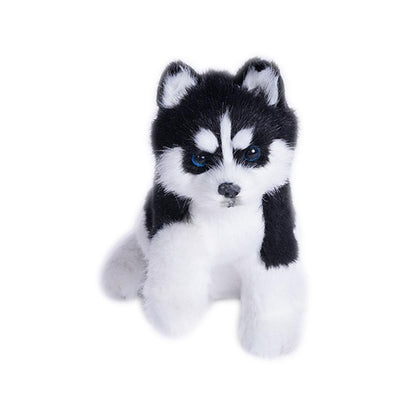 Realistic White Siberian Husky Dog Plush Stuffed Toy