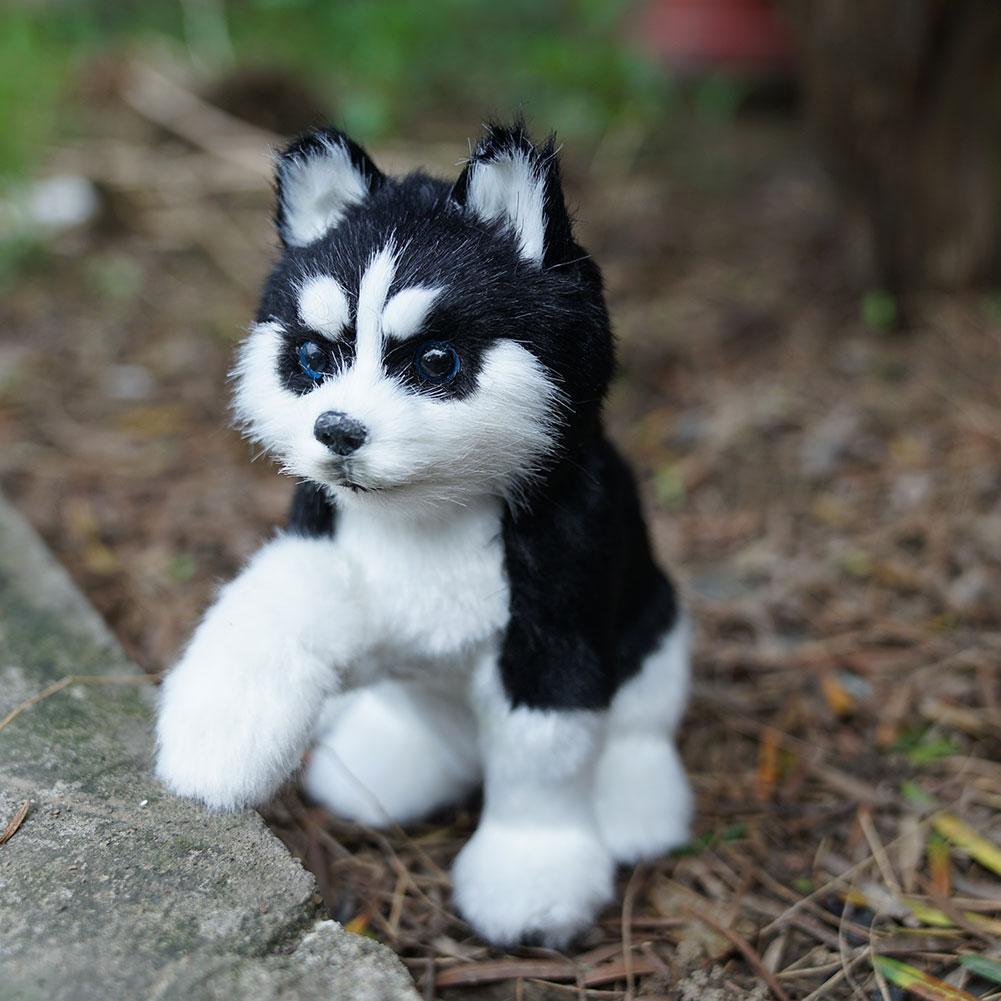 Realistic White Siberian Husky Dog Plush Stuffed Toy – Furvenzy
