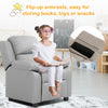 Kids Recliner Chair - Deluxe Padded Gray - Furvenzy