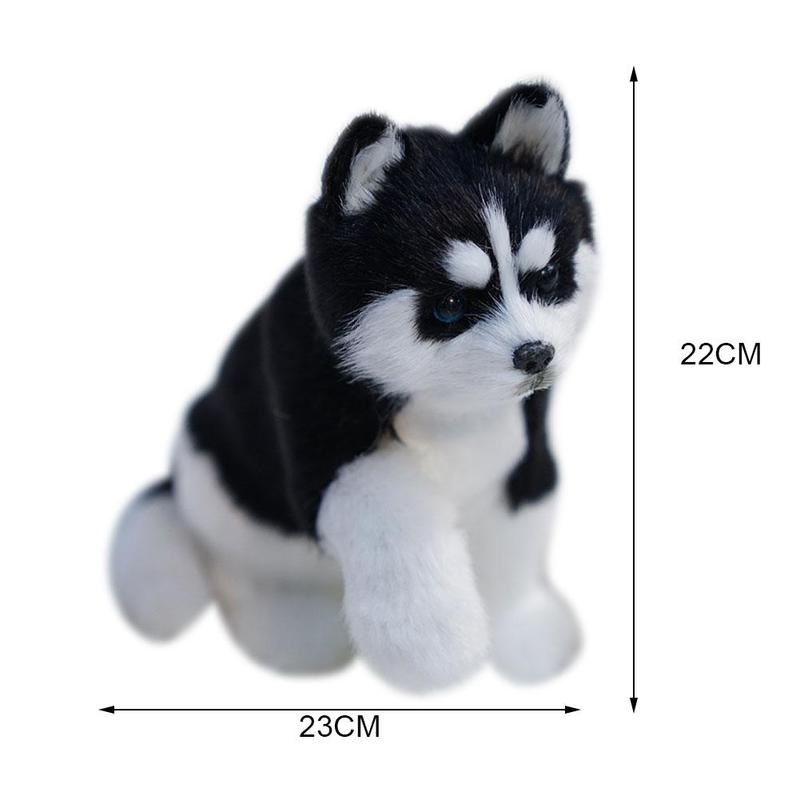 Realistic White Siberian Husky Dog Plush Stuffed Toy - Furvenzy