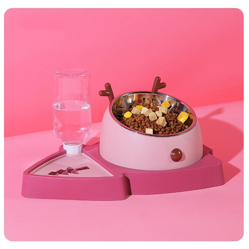 Cat & Dog Automatic Feeder - Food & Water Bowl Furvenzy Pink