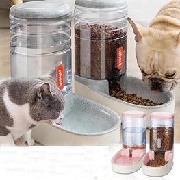 Dog Bowl Food Container Automatic Feeder & Water Dispenser Furvenzy