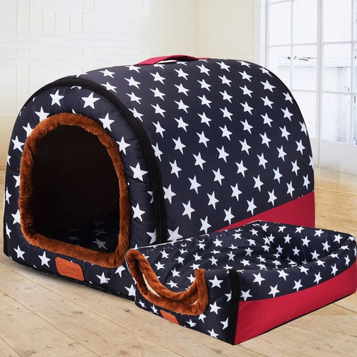 Large Pet Bed Dog House Furvenzy 2XL - 36 x 26.5 x 28.5 INCH Whitestar