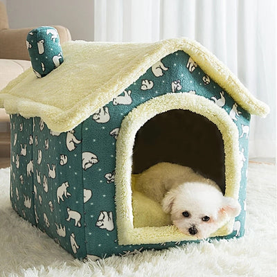 Foldable Indoor Pet House Cave for Dogs & Cats