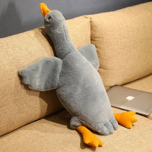 Realistic Big Wings Duck Plush Pillow Toy Furvenzy 50cm gray duck