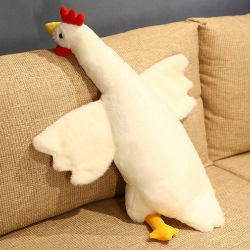 Realistic Big Wings Duck Plush Pillow Toy Furvenzy 50cm white chicken