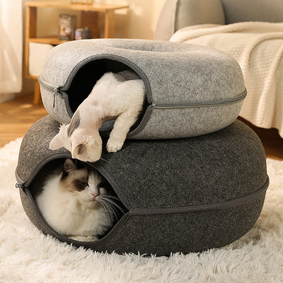 Round Cat Tunnel Donut Bed