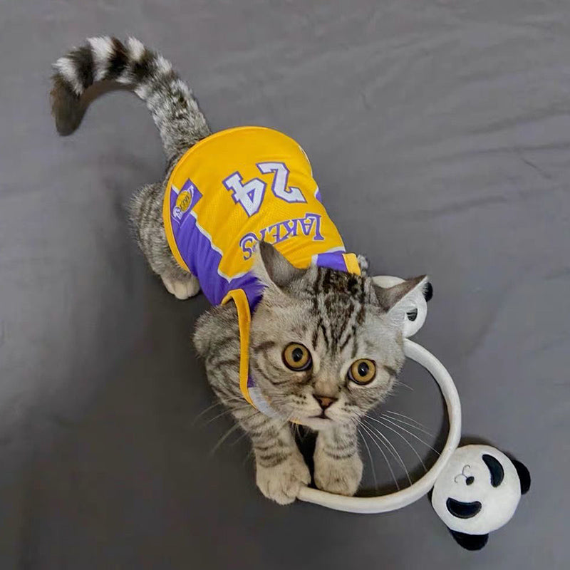 Pet Basketball Lakers Jersey Breathable for Dog or Cat. 