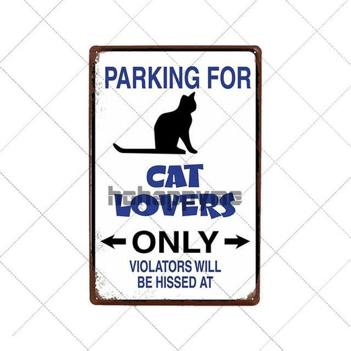 Retro Cats Wall Art Plaque Furvenzy Parking for Cat Lovers 1