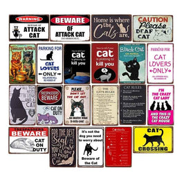 Retro Cats Wall Art Plaque Furvenzy