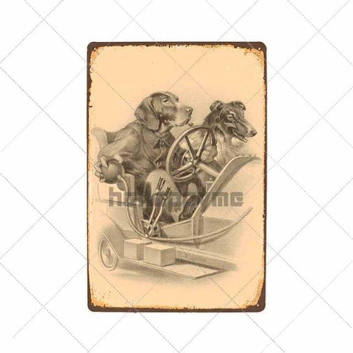 Retro Dog Wall Plaque Furvenzy Dog Ride