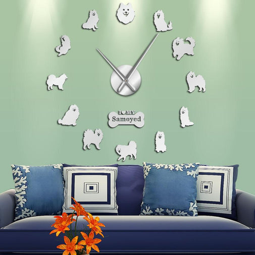 Samoyed Dog Wall Clock Furvenzy