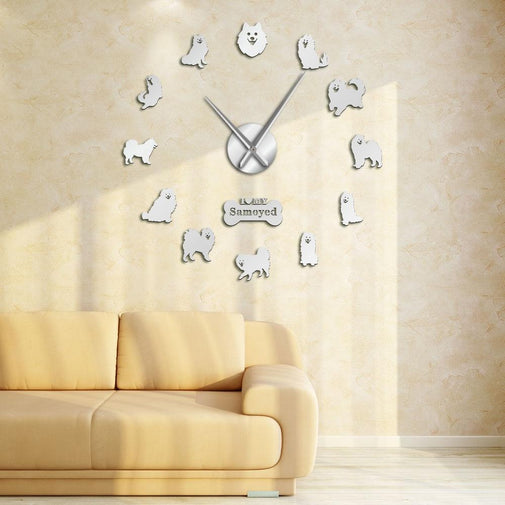 Samoyed Dog Wall Clock Furvenzy