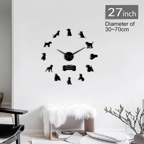 Schnauzer Dog Wall Clock Furvenzy