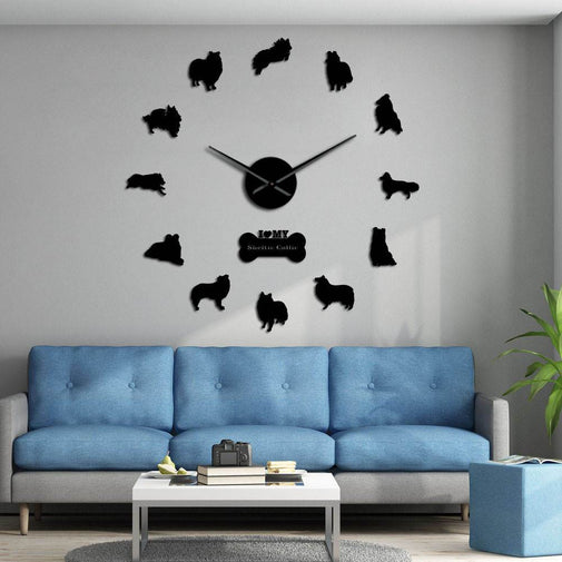 Sheltie Collie Wall Clock Furvenzy