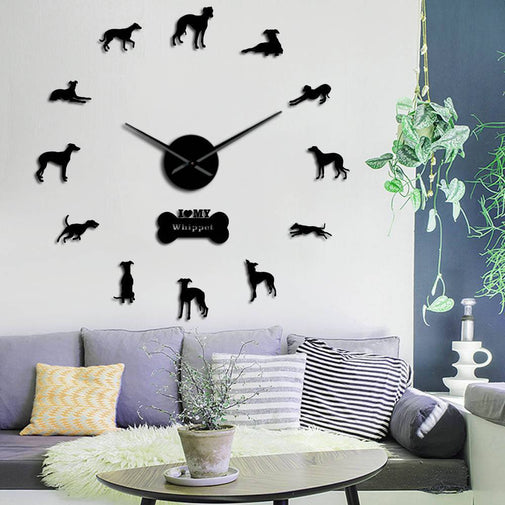 Whippet Dog Wall Clock Furvenzy